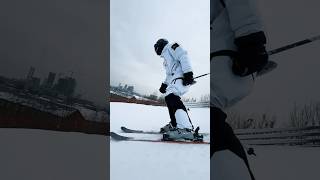 360 cork 360 on skis freeskiing ski agressiveinline snowpark [upl. by Clarine]