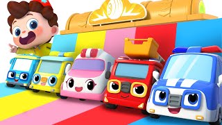 Five Little Cars Rescue Team  Police Car Ambulance  Nursery Rhymes amp Kids Songs  BabyBus [upl. by Revolc69]