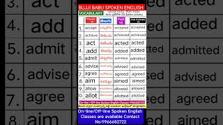 Main Verbs  Lexical Verbs  Pricipal verbs  Grammar Vocabulary  V1V2V3 bujjibabuspokenenglish [upl. by Nerrat]