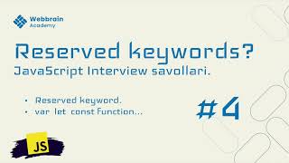 4  savol  Reserved keyword nima [upl. by Ettenuahs]