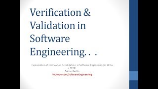 verification and validation in software testing [upl. by Yecal]