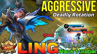 Aggressive Rotation Ling Monster Carry  Top 1 Global Ling by 憎Limbo愛  Mobile Legends [upl. by Reena]