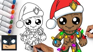 How To Draw Groot  Guardians of the Galaxy Holiday Special [upl. by Jemine]