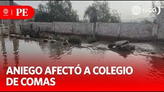 Aniego de tuberías de desagüe afecta a colegio y vecindario  Primera Edición  Noticias Perú [upl. by Vernier]