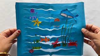 Paper crafts for kidsSea animalsHow to make sea creatures paper craft for preschoolerSummer craft [upl. by Nahshon]