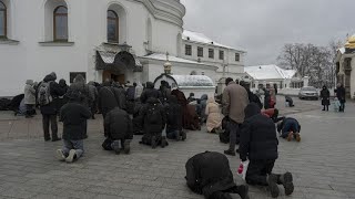 Orthodox monks expelled from KyivPechersk Lavra monastery refuse to leave [upl. by Derna617]