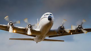 Everts Air Cargo DC6 departing Boundary Bay ZBB  BC Canada [upl. by Delastre]