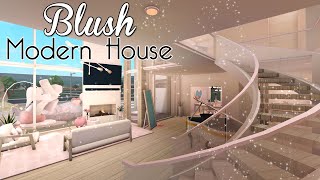 Modern Blush House Build in Bloxburg  Roblox 2 Story Speed Build 165K [upl. by Fretwell]