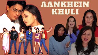 Americans first time reaction Aankhein Khuli ShahRukh KhanAishwaryaRaiLata MangeshkarUditNarayan [upl. by Devinna529]