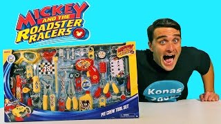 Mickey amp The Roadster Racers Pit Crew Tool Set  Disney Toy Review  Konas2002 [upl. by Esiocnarf]