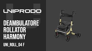 Deambulatore rollator harmony Uniprodo UNIROLL04 F  Presentazione del prodotto 10250029 [upl. by Enois583]