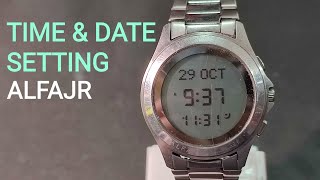 HOW TO CHANGE TIME AND DATE ALFAJR WATCH [upl. by Ydnab]