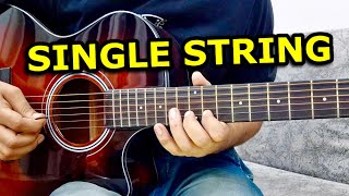 Easy 1 String Guitar Song For Beginners with Tabs on Screen  Single String Guitar Songs by Fuxino [upl. by Tnirb696]