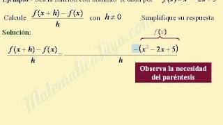 Evaluar expresiones con valores de funciones Cociente incremental [upl. by Ardnassak]