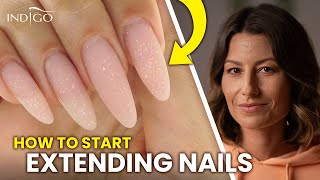 Gel extensions step by step How to fix and extend A BROKEN NAIL  Indigo Nails [upl. by Rieth926]