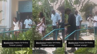 Gabrielle Union With Hubby Dwyane Wade While She’s Cheered For Her Birthday [upl. by Noirda158]