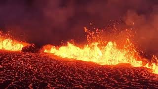 Volcanic Eruption in Meradalir on its first day on 030822 Fagradalsfjall Volcano Iceland [upl. by Segalman600]