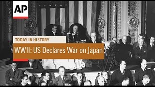 WWII US Declares War on Japan  1941  Today in History  8 Dec 16 [upl. by Ritch]