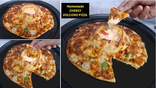 viral VOLOCANO PIZZA recipe  homemade cheese volcano pizza  cheesy volcano pizza [upl. by Alec]