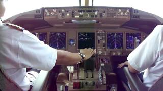 B777 Takeoff RWY 13R Abu Dhabi  Jumpseat Pilot View [upl. by Nnaylloh281]