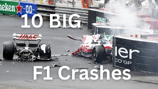 10 BIG F1 Crashes and their Damage Level [upl. by Lust333]