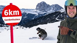 Schönste Piste der Dolomiten Gardenissima 6km UNCUT [upl. by Dorej]