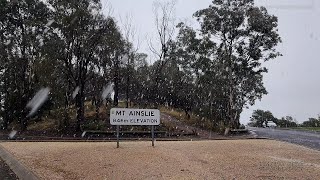 May snow flurries over Mt Ainslie in Central Canberra [upl. by Torosian110]