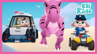 Dinosaur Escape  Police Rescue  Eli Kids Fun Cartoon amp Songs [upl. by Akirdnahs]