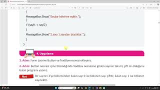 24 C form işlemi if örnekleri4 Uygulama4  C form ile if kullanımı [upl. by Akoek329]