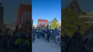 CRAZY 😲 that this is on campus umich university palestine protest [upl. by Sundstrom]