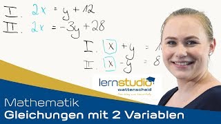 Gleichungen mit zwei Variablen  Mathematik Nachhilfe [upl. by Gorrian]