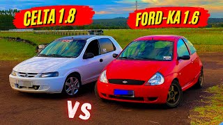 FORD KA 16 vs CELTA 18 A batalha continua Quem será o vencedor [upl. by Orsino889]