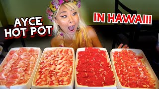 ALL YOU CAN EAT HOT POT IN HONOLULU HI at Chong Qing Hot Pot RainaisCrazy [upl. by Isdnyl913]