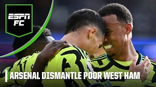 FULL REACTION Arsenal SMASH West Ham 60 ESPN FC [upl. by Ahsenek]