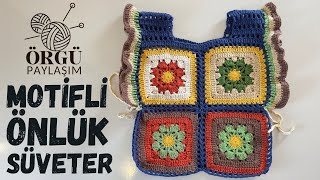 Motifli Zara Model Önlük Süveter 23 Yaş ölçüsü ve örnek anlatımı  Örgü Paylaşım ❤ [upl. by Anirda]