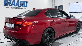 Alfa Romeo Giulia Veloce 20 280hp 2022 OPFGPF  RAARO Performance exhaust and dyno run 320hp [upl. by Briano]