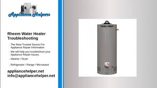 Rheem Water Heater Troubleshooting [upl. by Forrest]