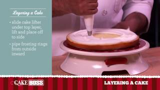 How to Layer amp Fill a Cake  Decorating Tips amp Techniques  Cake Boss Baking [upl. by Nerdna]