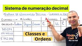 CLASSES e ORDENS  SISTEMA DE NUMERAÇÃO DECIMAL [upl. by Rois]