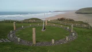 Perranporth Beach Cornwall  4K drone footage [upl. by Banyaz]