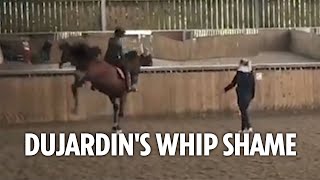 Shock moment Olympian whips horse as Team GBs Charlotte Dujardin is banned ahead of Paris 2024 [upl. by Oicafinob846]