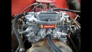 Carburador edelbrock 750 cfm en motor chevy 350 [upl. by Nilahs]