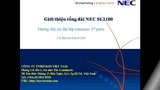 NEC SL2100  CÀI ĐẶT EXTENSION SIP 3RD [upl. by Hartley192]