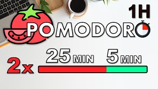 1H Pomodoro Technique  Study Timer 2x 25 Min  Focus Session [upl. by Eusebio]