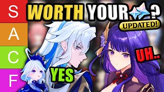 THE BEST CHARACTERS TO PULL ★Updated Genshin Impact 5 Star Tier List★ [upl. by Varin]