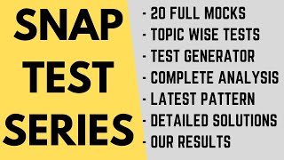 Best test series for SNAP exam Full length mocks Latest Pattern detailed analysis our results [upl. by Bohun]