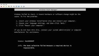 Boot Selection Failed Error [upl. by Lacefield805]