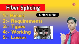 Optical Fiber Splice  Types of Splices  Optical Communication  hindi [upl. by Aicssej]