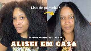 ALISEI MEU CABELO CRESPO SOZINHA  ALISOU DE PRIMEIRA RESULTADO LAVADO😱 [upl. by Peery]