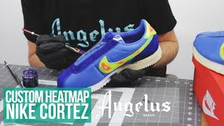 DIY HeatMap Nike Cortez  Custom Shoes  Angelus Paints [upl. by Ahsitak174]